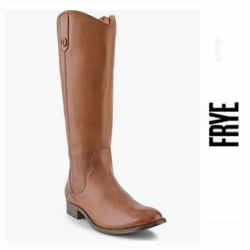 Western Chic Frye Leather Cognac Boots